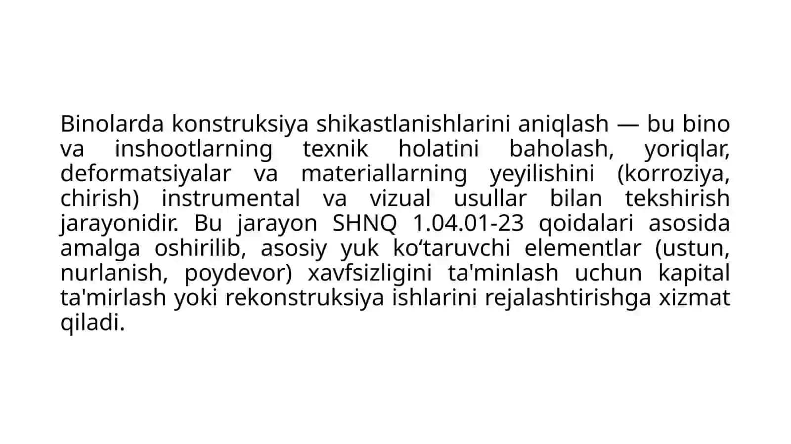 Binolarda konstruksiya shikastlanishlarini aniqlash 2