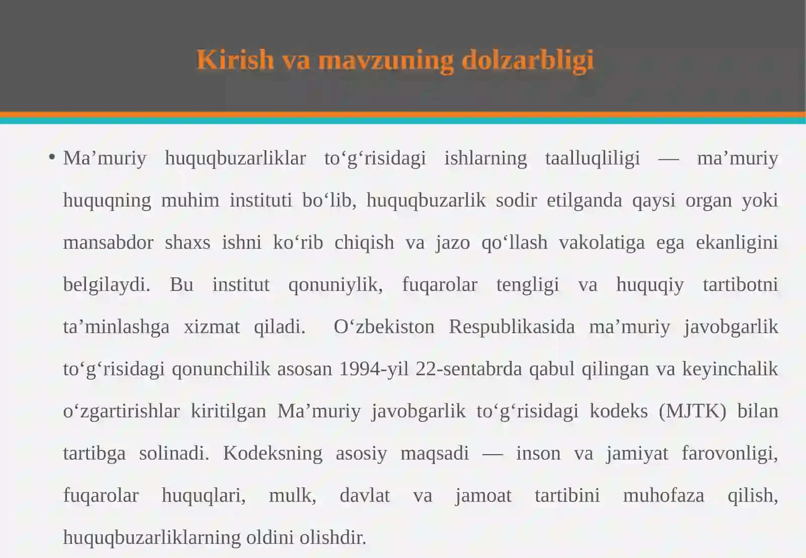 Ma’muriy huquqbuzarliklar to‘g‘risidagi ishlarning taalluqliligi 2