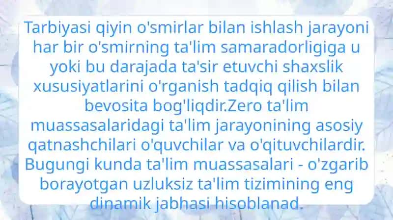Tarbiyasi qiyin bolalar psixologiyasi 2
