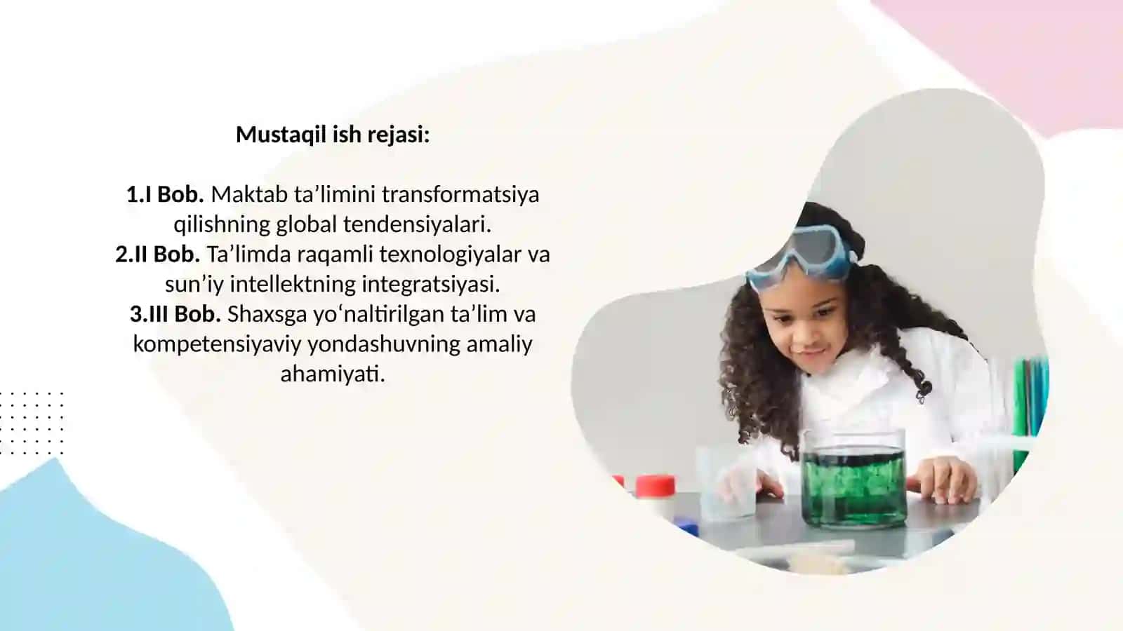 Maktab ta'limida tendensiyalar va zamonaviy o'zgarishlar fanining mavzusida 2