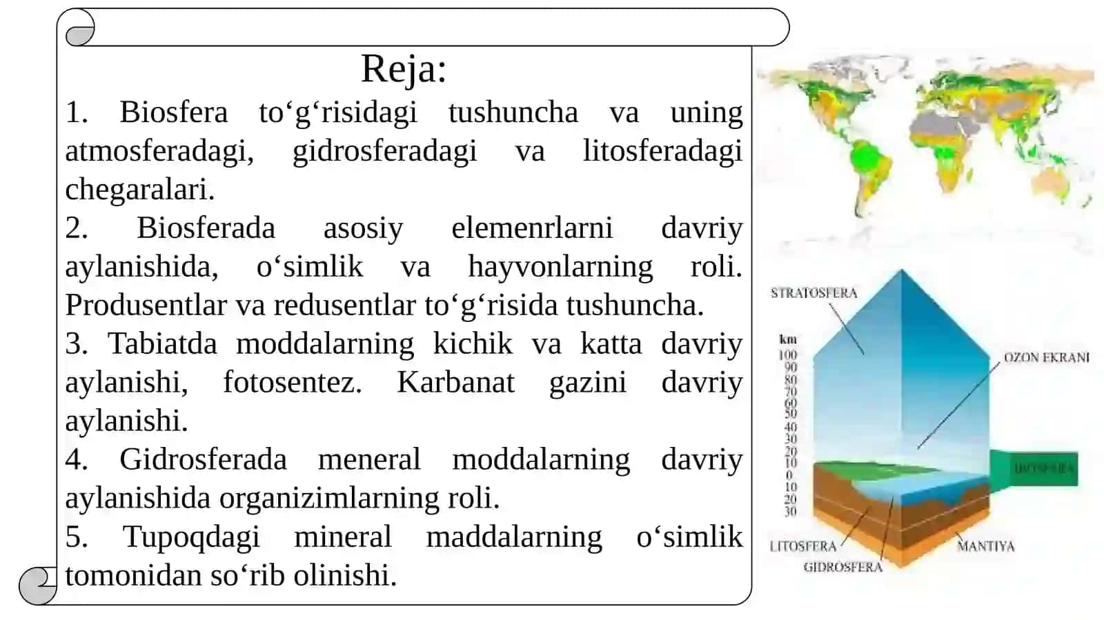Biosfera to‘g‘risidagi tushuncha va uning atmosferadagi, gidrosferadagi va litosferadagi chegaralari 2