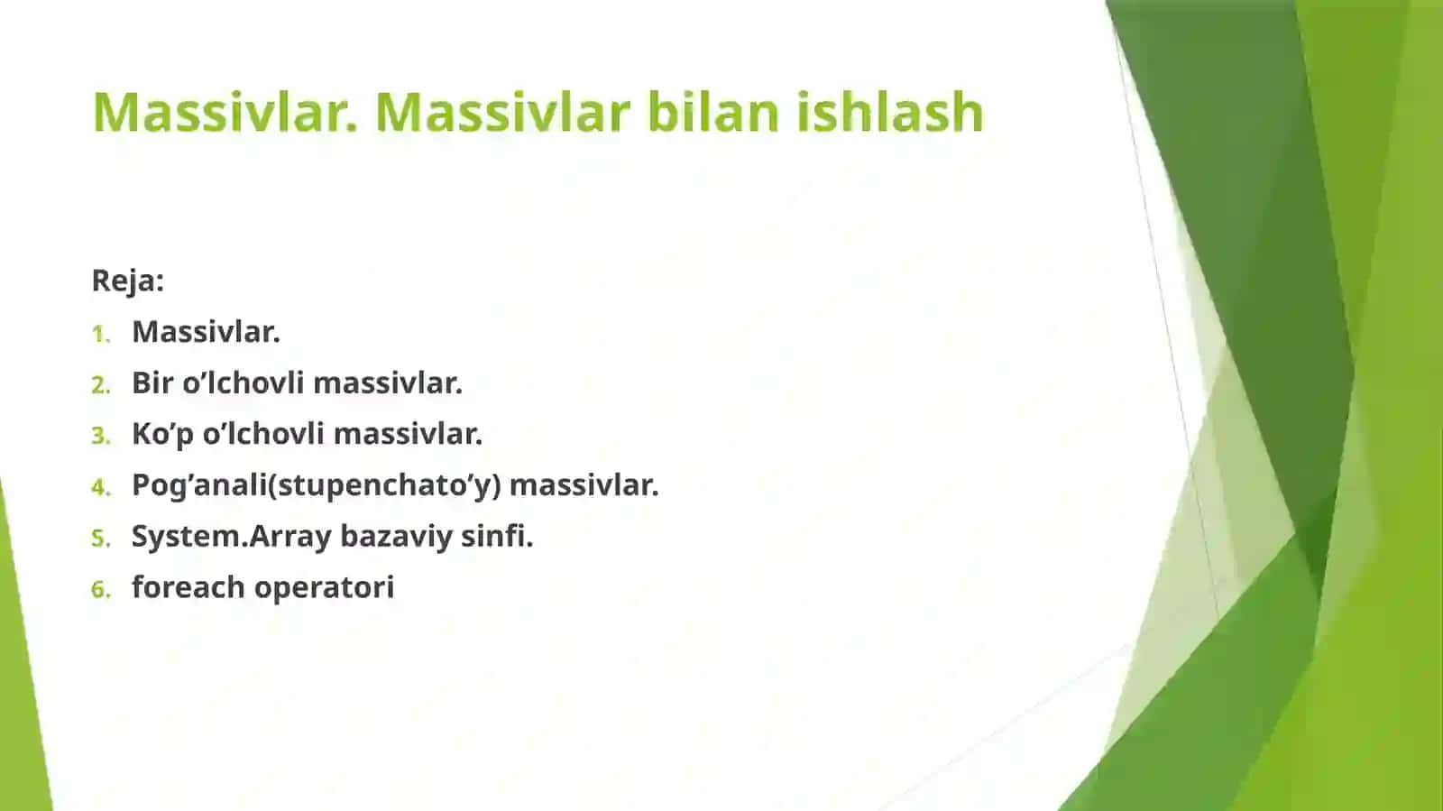 Massivlar 2
