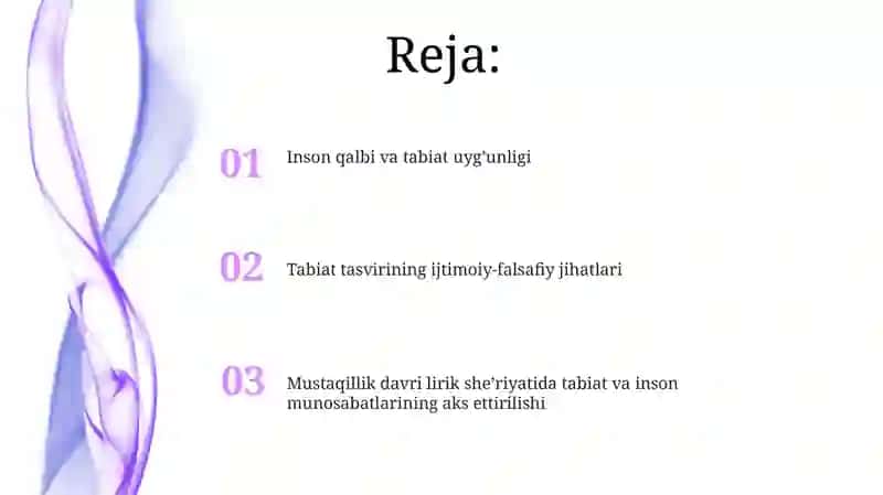 Mustakillik davri lirikasi - Tabiat va inson munosabatlari tasviri 2