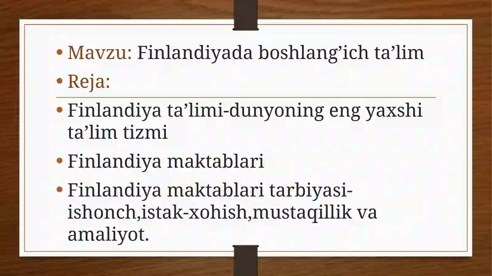 Finlandiyada boshlang’ich ta’lim 2