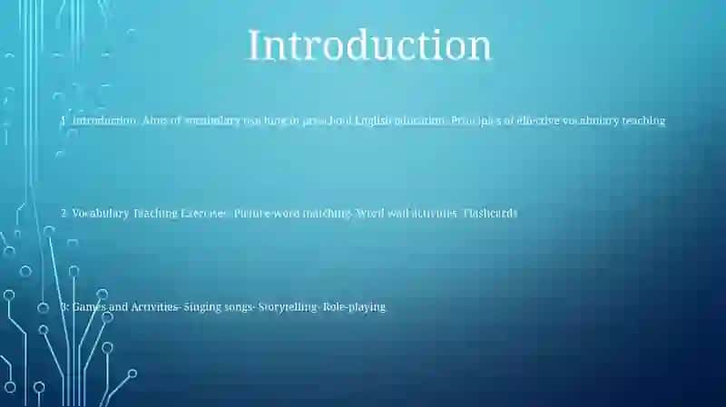Vocabulary Teaching Exercises In Teaching English To Preschool Children 2