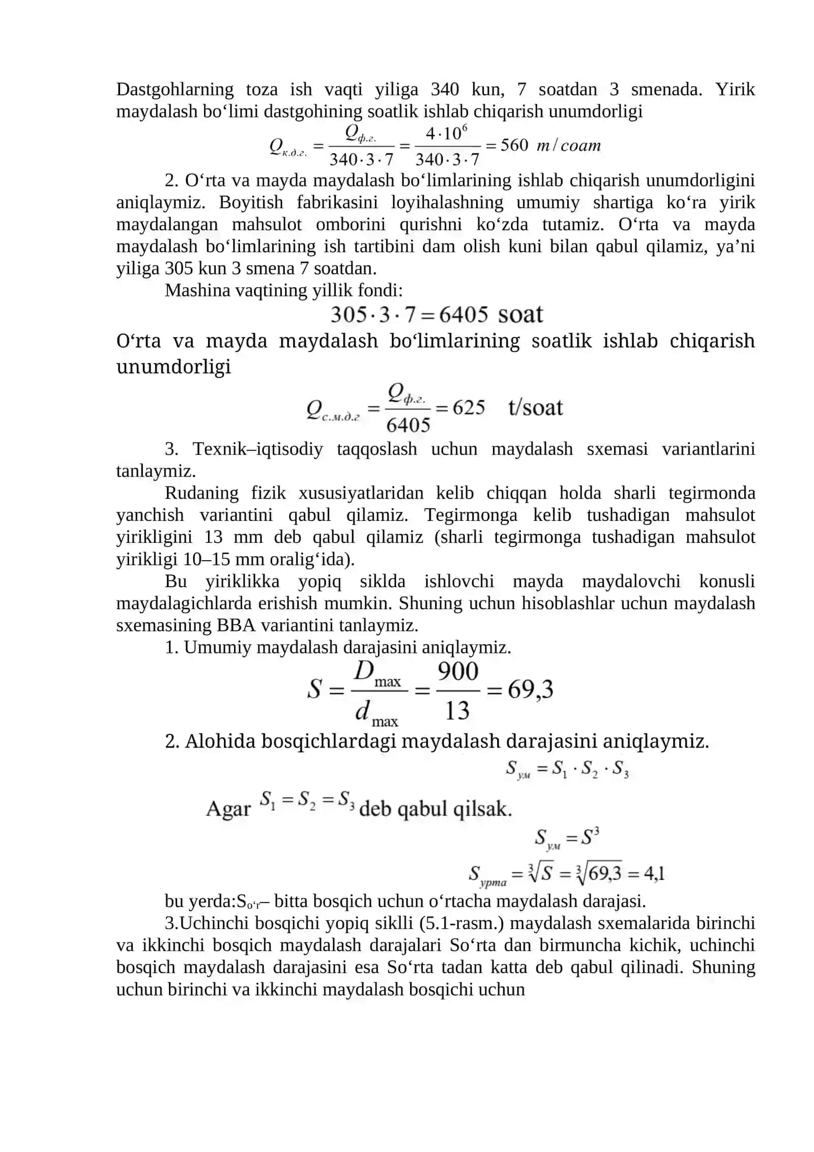MАYDАLАSH SХEMАSINI HISOBLАSH 2