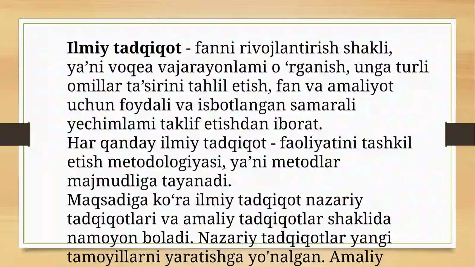 Ilmiy tadqiqot faoliyatining namoyon bo’lish shakllari 2