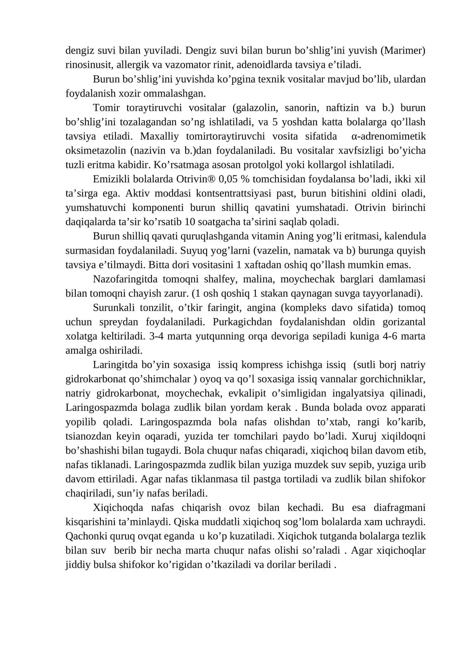 NАFАS А’ZОLАRI KАSАLLIKLАRI BILАN KАSАLLАNGАN BОLАLАR KUZАTUVI VА PАRVАRISHI 2