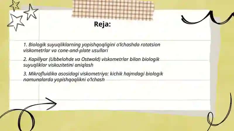 Biologik suyiqliklarning yopishqoqligining oʻlchash usullarini oʻrganish 2