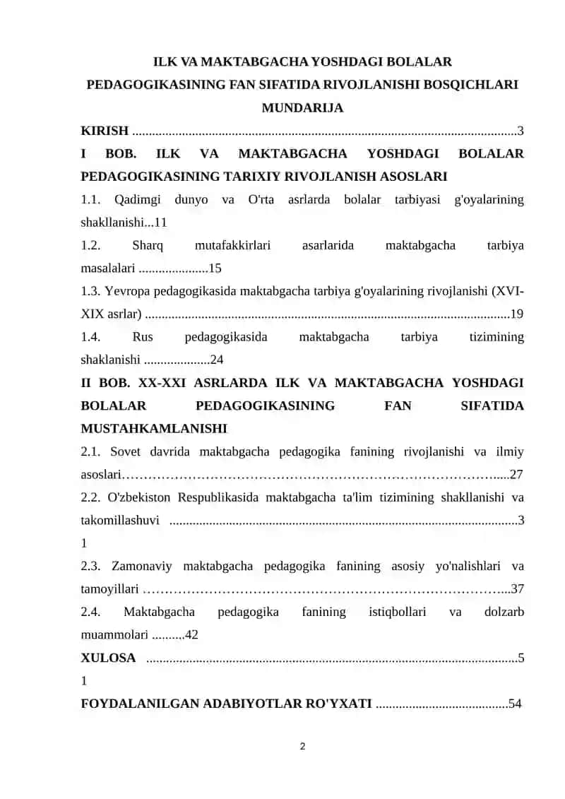 ILK VA MAKTABGACHA YOSHDAGI BOLALAR PEDAGOGIKASINING FAN SIFATIDA RIVOJLANISHI BOSQICHLARI 2