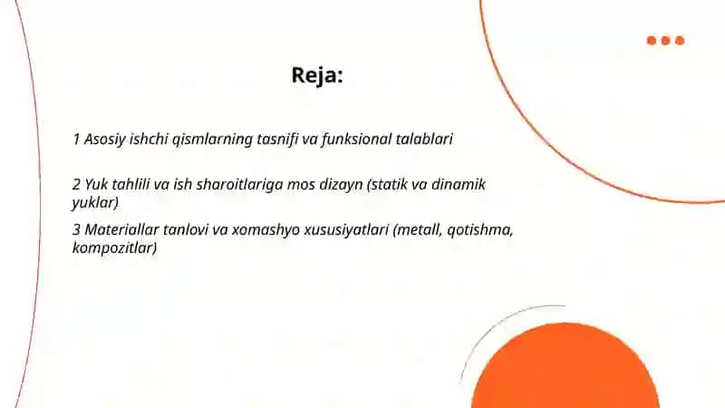 Texnologik mashinalarni asosiy ishchi qismlarini loyihalash 2