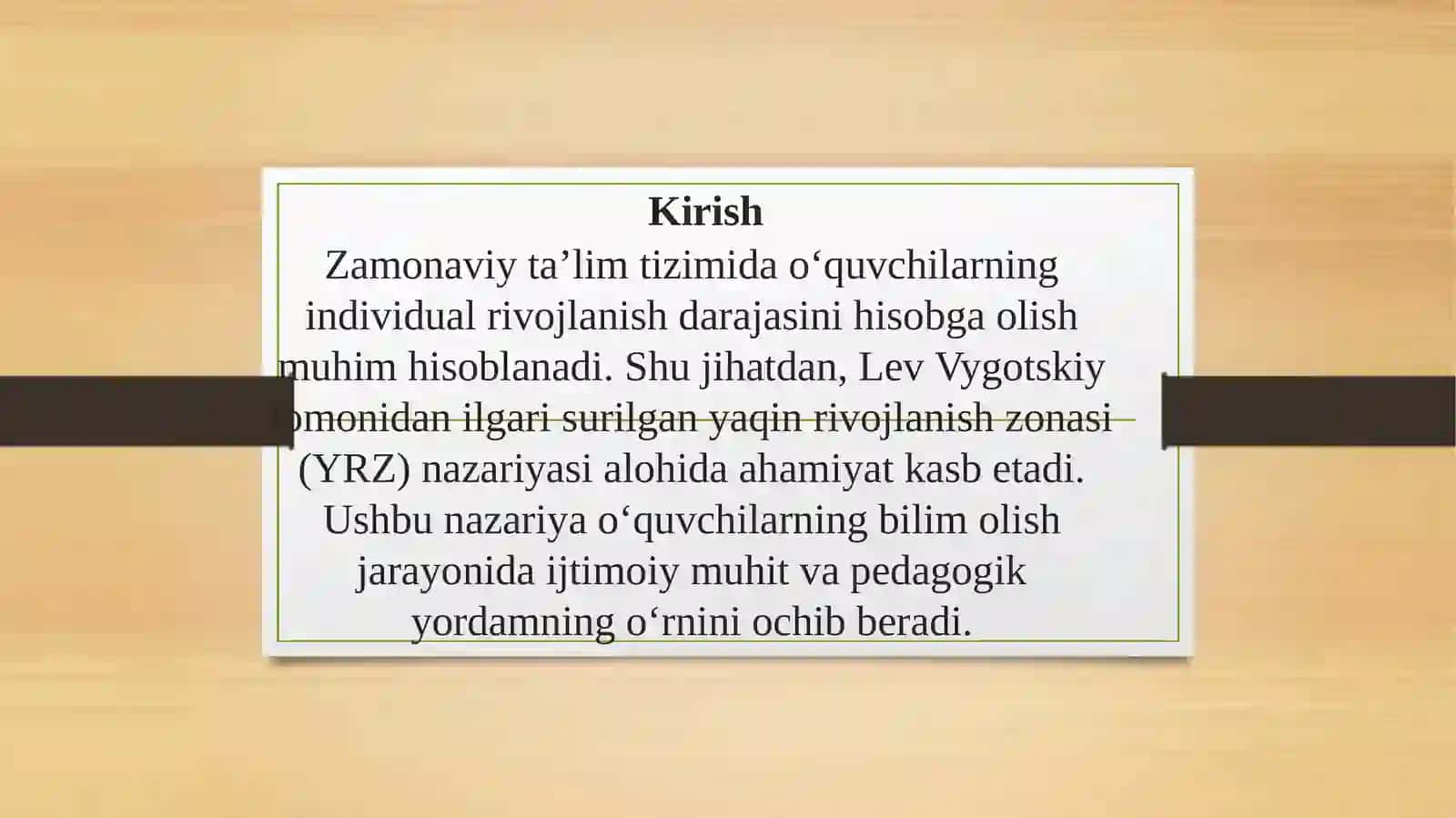 Lev Vygotskiyning yaqin rivojlanish zonasi nazariyasi 2
