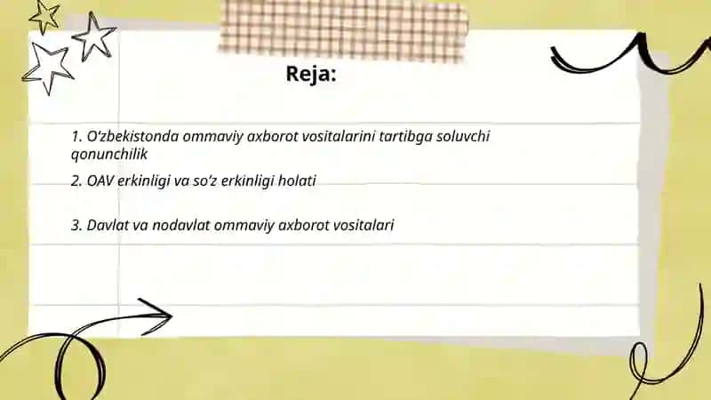 Oʻzbekiston respublikasida ommaviy axborot vositalarining faoliyati 2