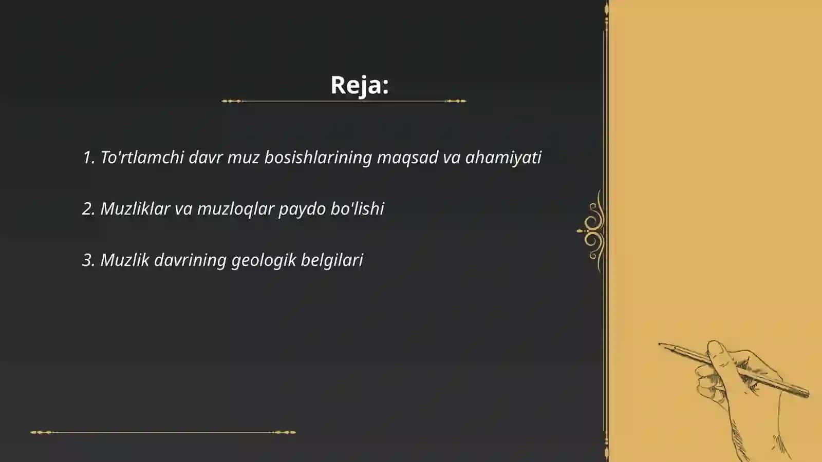 Muzliklar muzloqlar toʻrtlamchi davr muz bosishlari 2