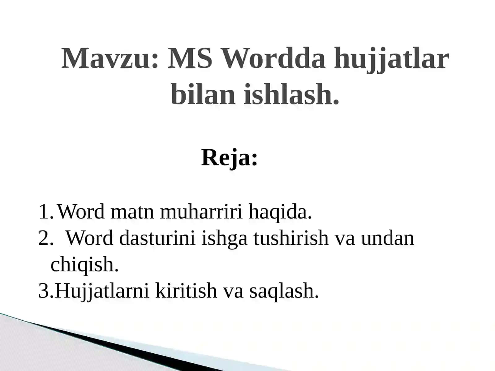 MS Word haqida 2