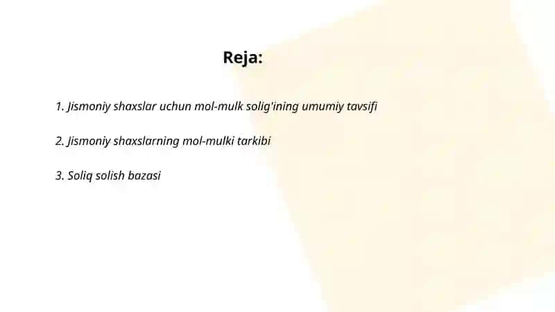 Jismoniy shaxslardan olinadigan mol mulk solig'i 2