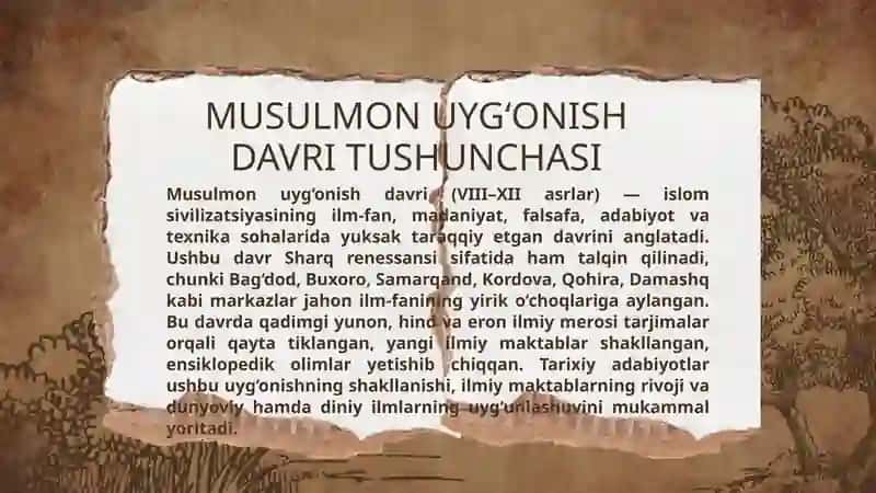 Musulmon uyg‘onish davri haqidagi tarixiy adabiyotlar 2