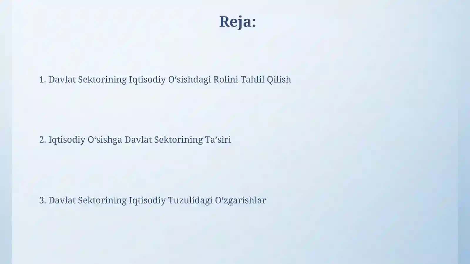 Iqtisodiy òsish va jamoat inistutkari iqtisodiyotitarkibidagiòzgarishlari 2