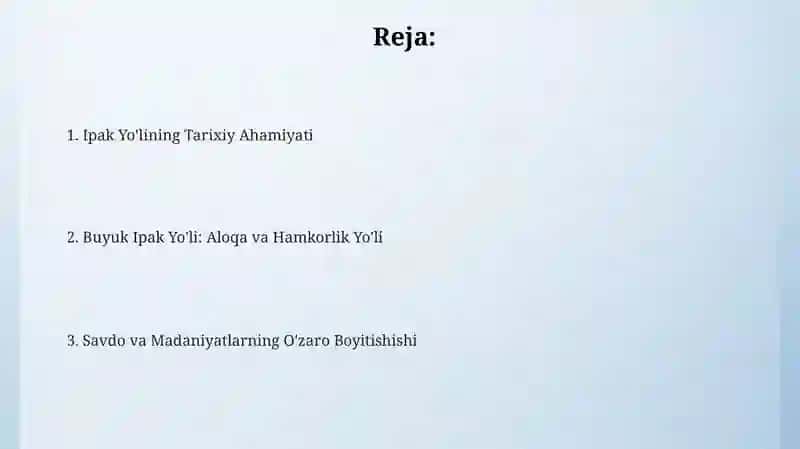 Buyuk ipak yoʼli muloqot va hamkorlik yoʼli 2