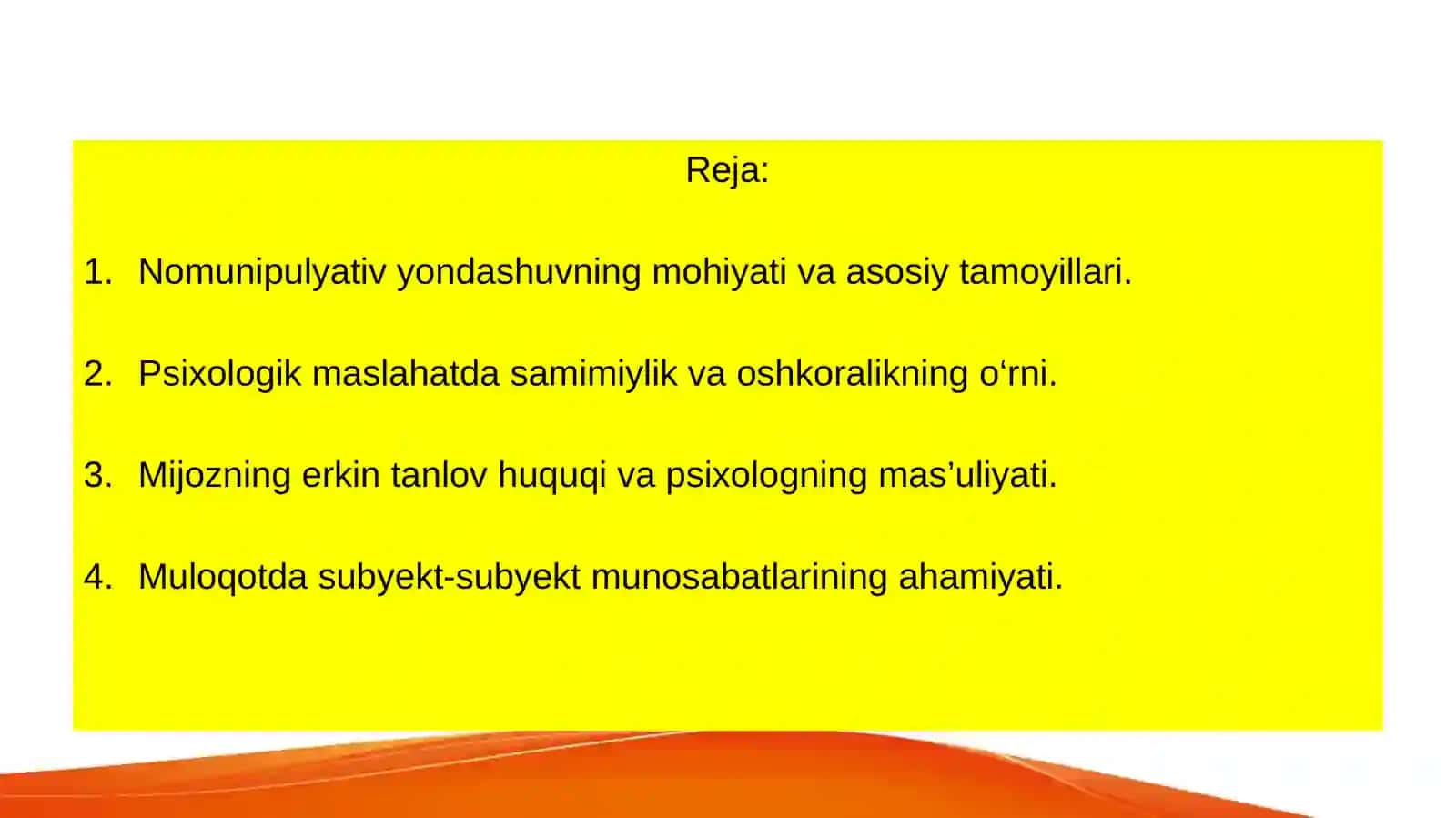 Nomunipulyativ yondashuv 2