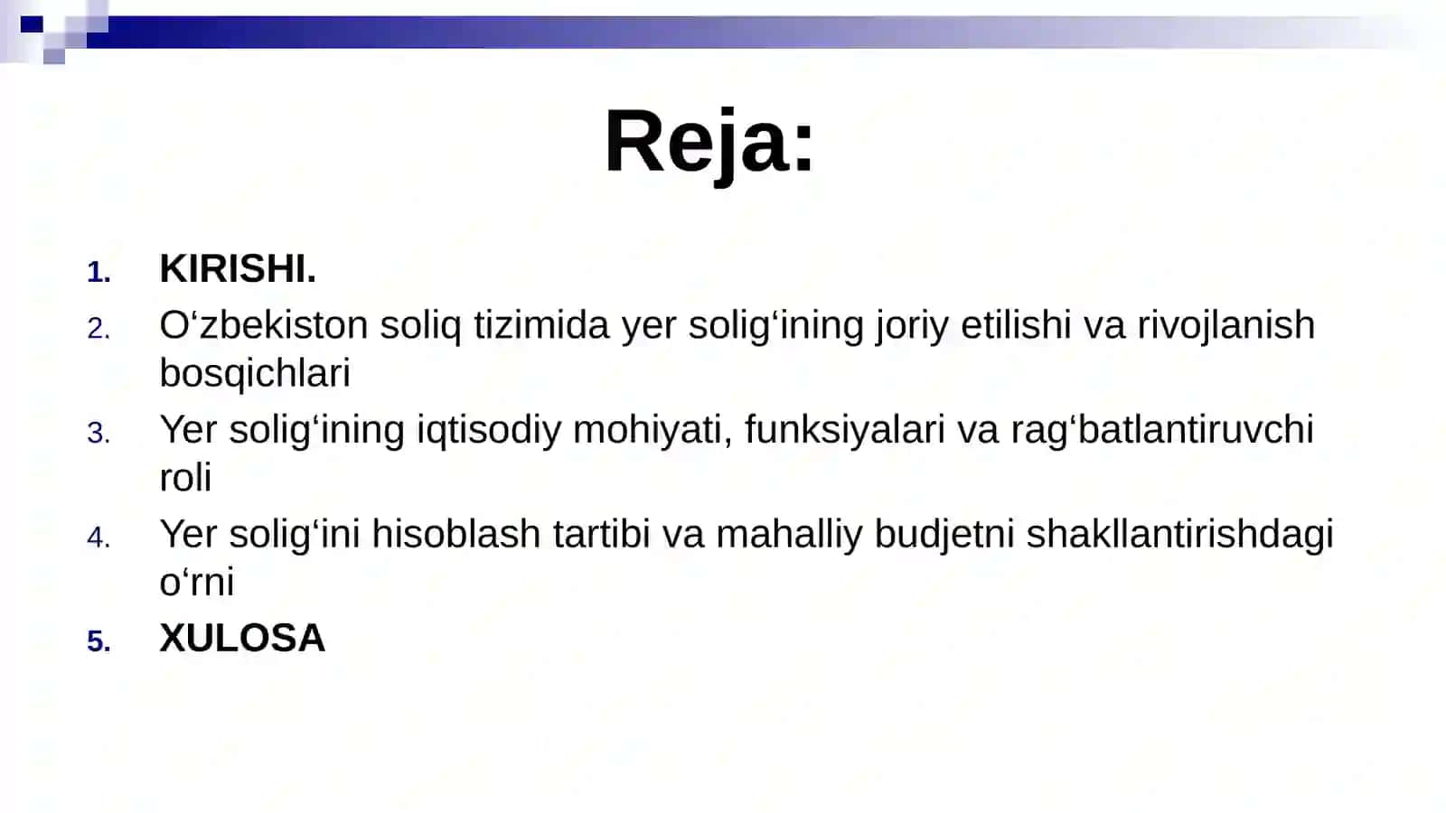 Oʼzbekton Respublikasi soliq tizimiga yer soligʼining joriy etilishi va iqtisodiy mohiyati 2
