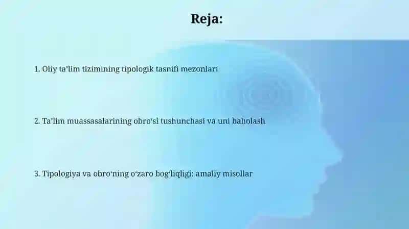 Oliy taʼlim tizimining tipologik tasnifi mezonlari 2