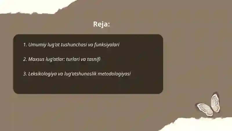 Umumiy va maxsus lugʻatlar 2
