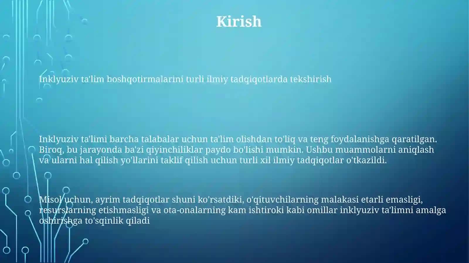 Turli Yo'Nalishidagi Ilmiy Tadqiqotlarda Inklyuziv Ta’Lim Muammolarini O'Rganish 2