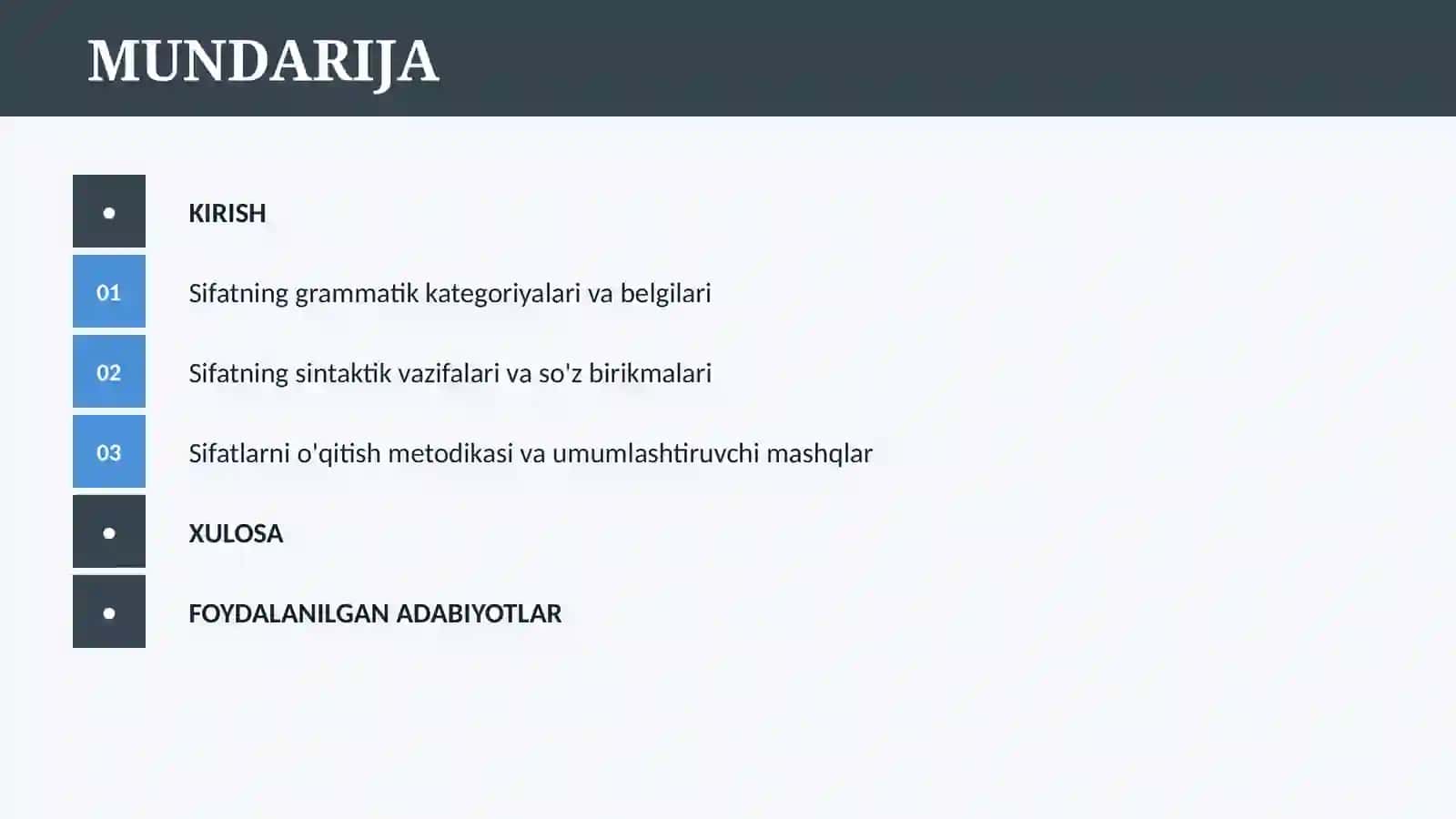 SIFAT SO`Z TURKUMI 2