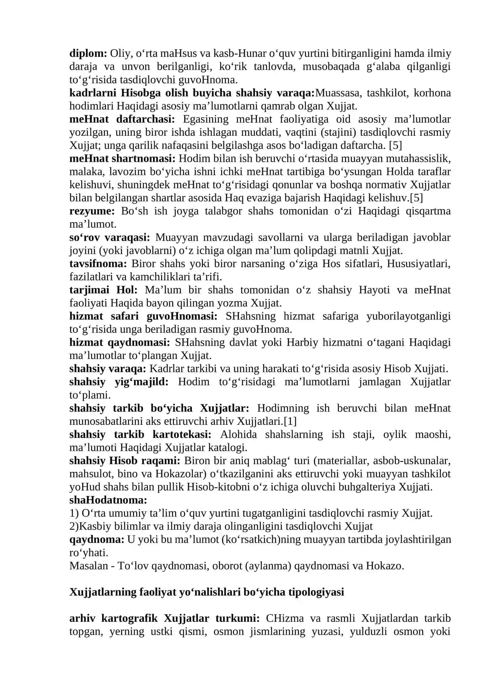 Atamalar va ta’riflar tahlili 2