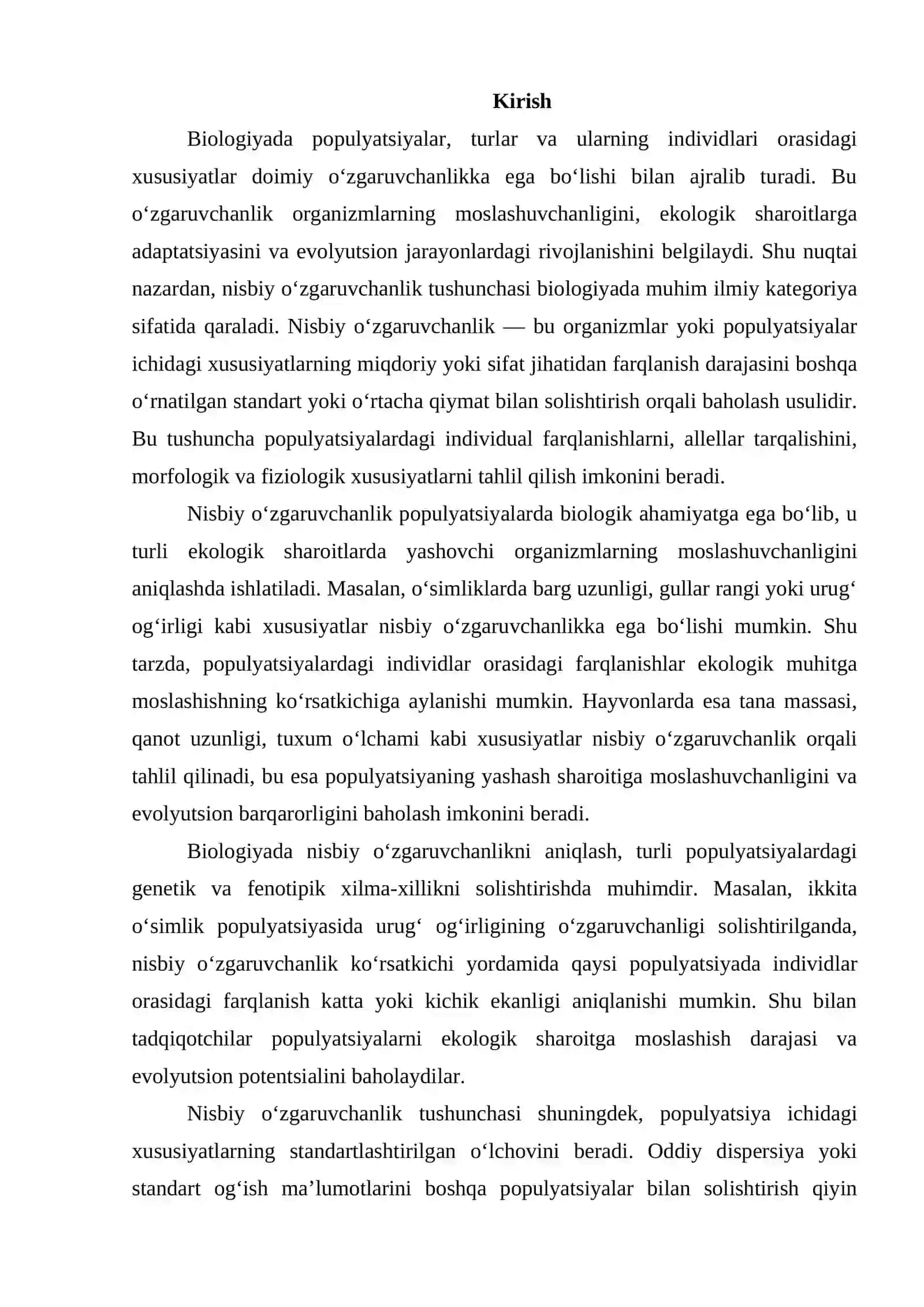 Nisbiy o‘zgaruvchanlik 2