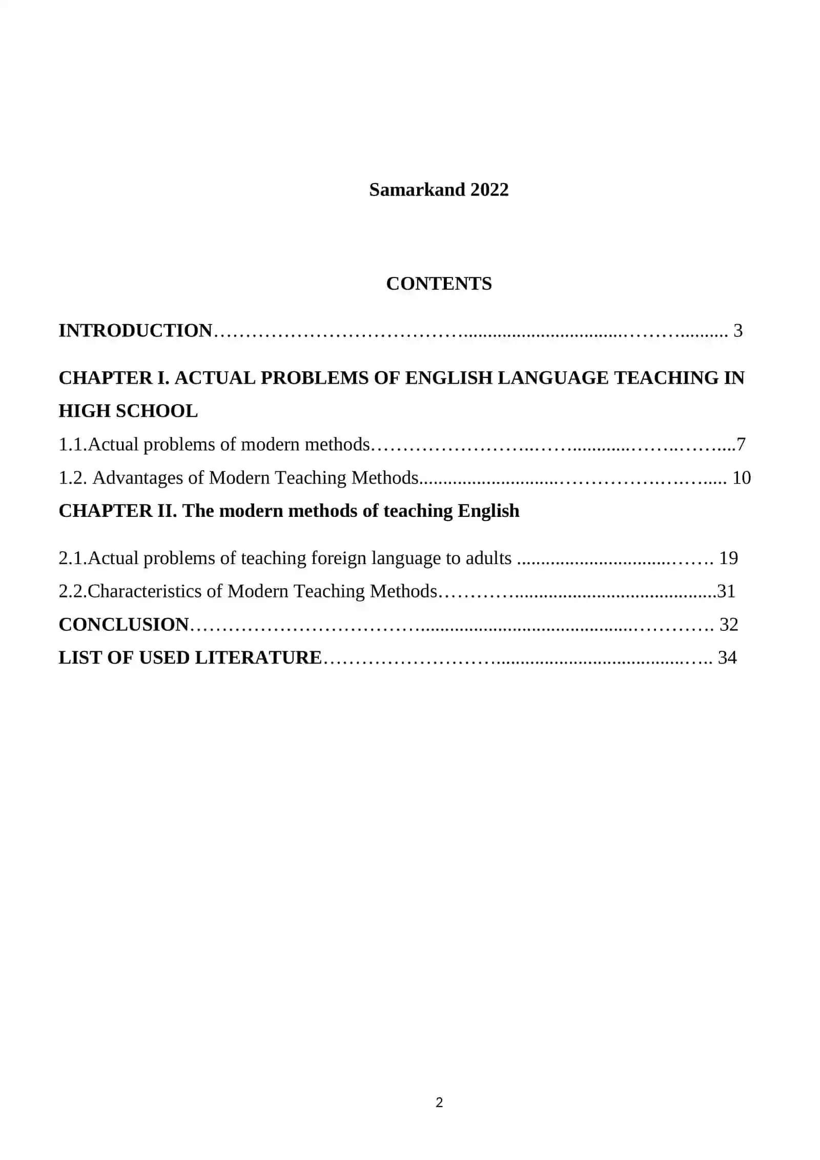 Actual problems of the development of modern methods 2
