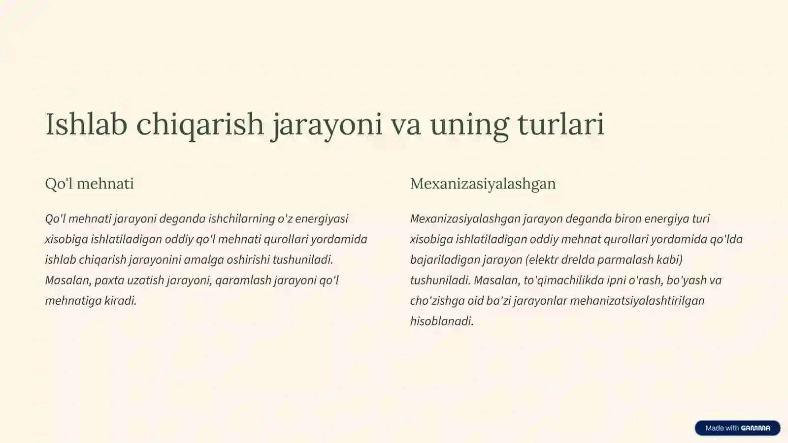 Mehnatning usul va uslublarini takomillashtirish 2
