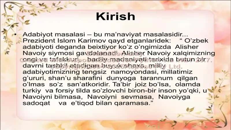 ALISHER  NAVOIYNING ”FARHOD  VA  SHIRIN” DOSTONIDAGI  NOMALARNING  G’OYAVIY-BADIIY  TALQINI 2
