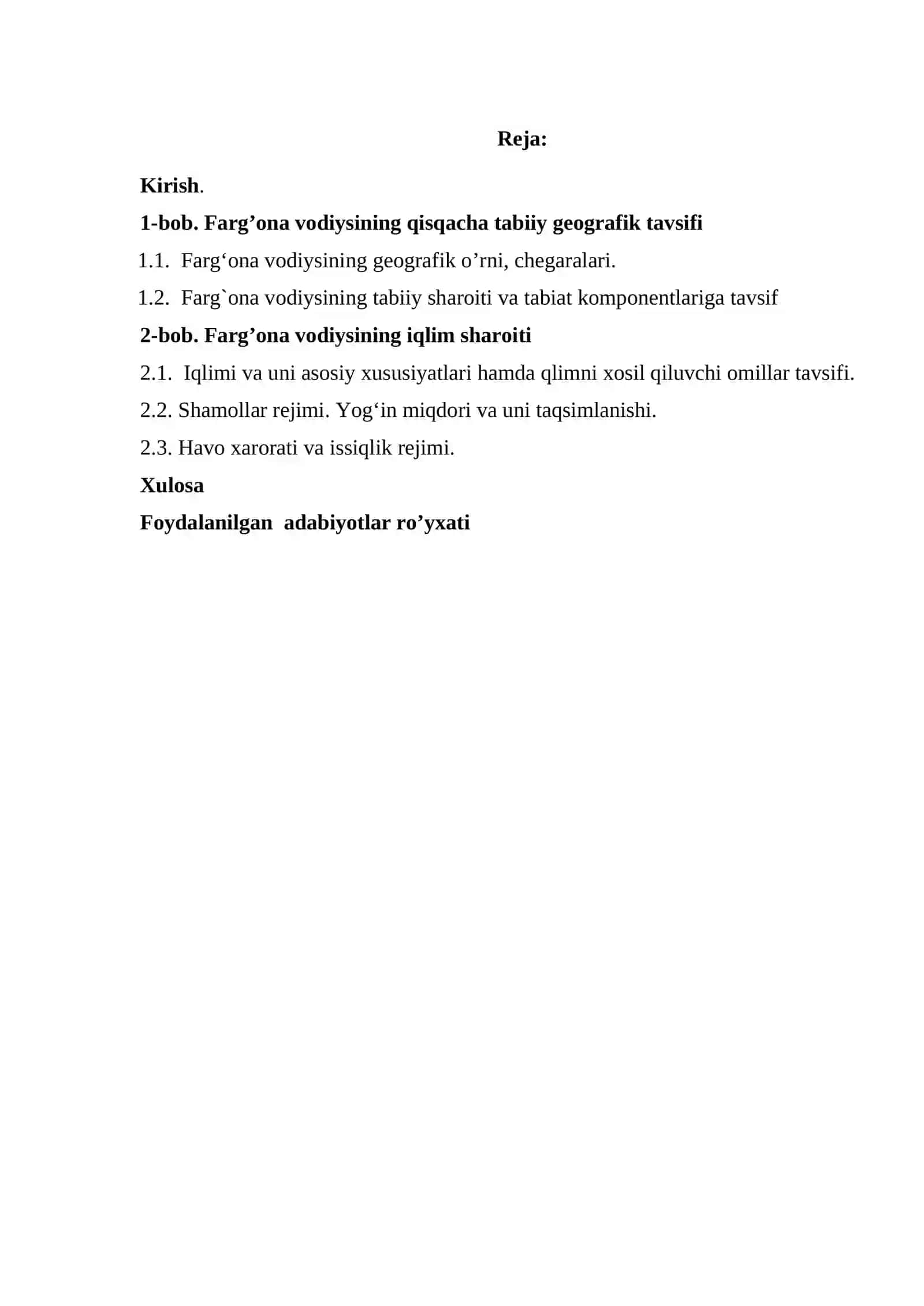 Farg’ona vodiysining geografik tavsifi 2