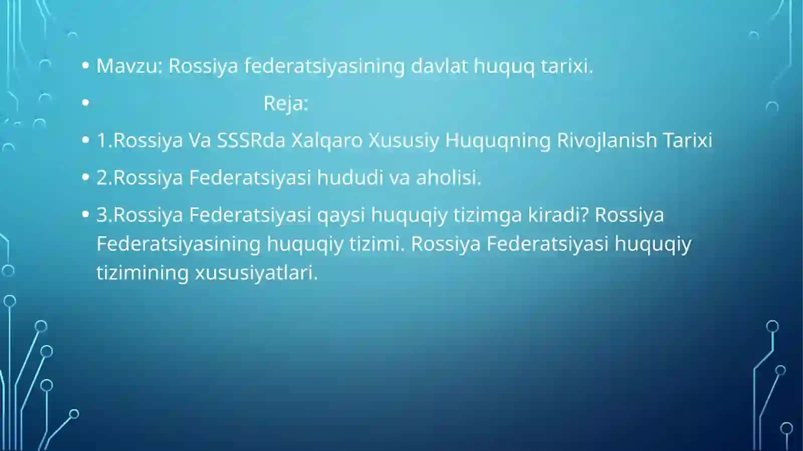 Rossiya Federatsiyasining davlat huquq tarixi 2