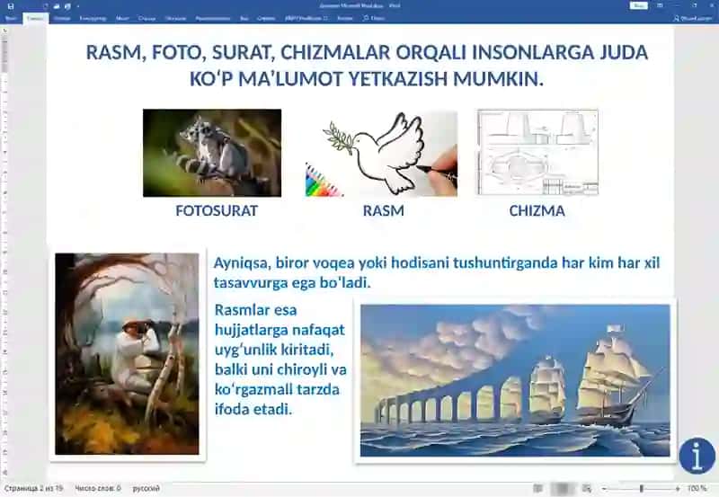 HUJJATLARDA RASMLAR BILAN ISHLASH 2