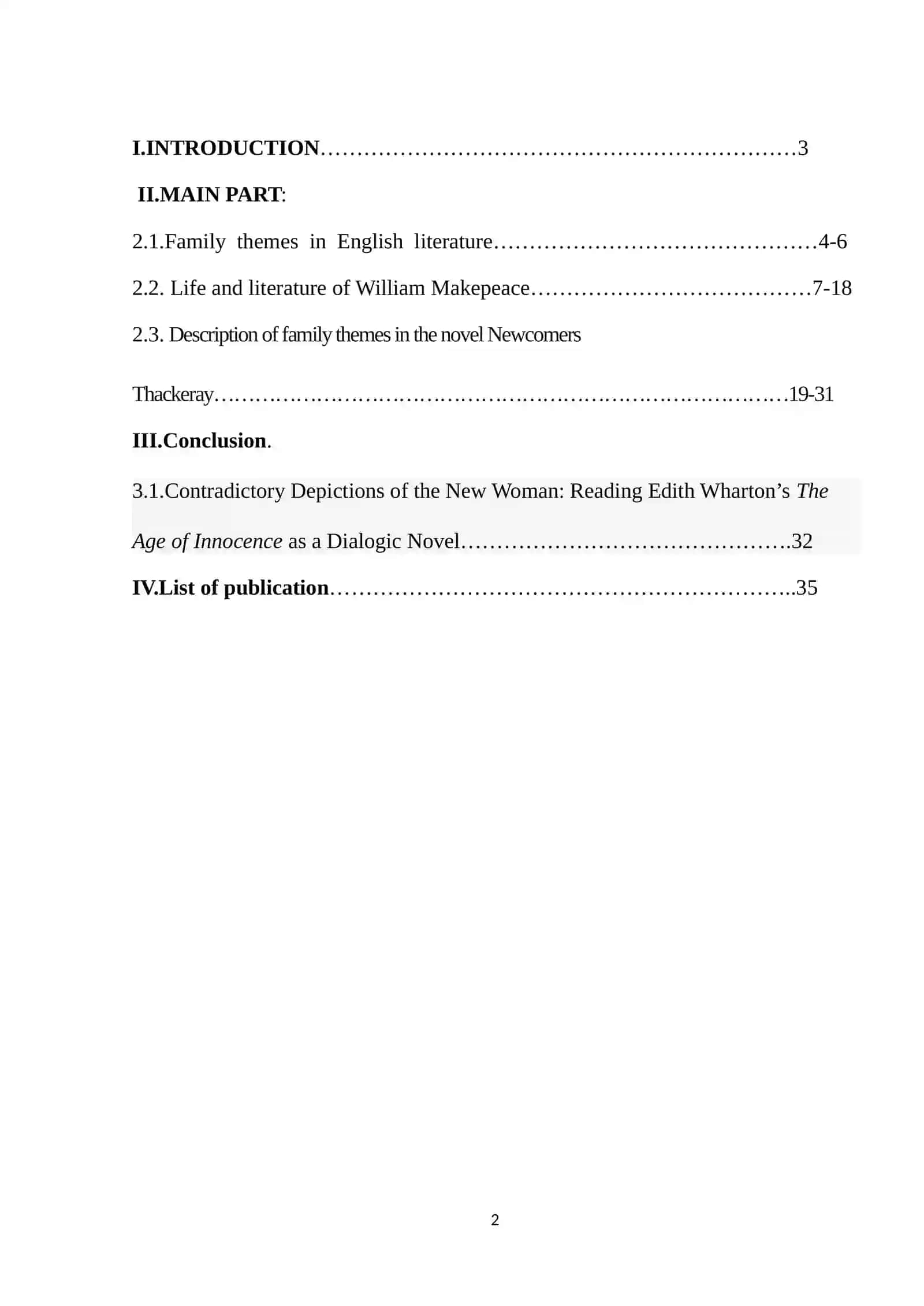 Family Themes in English Literature 2