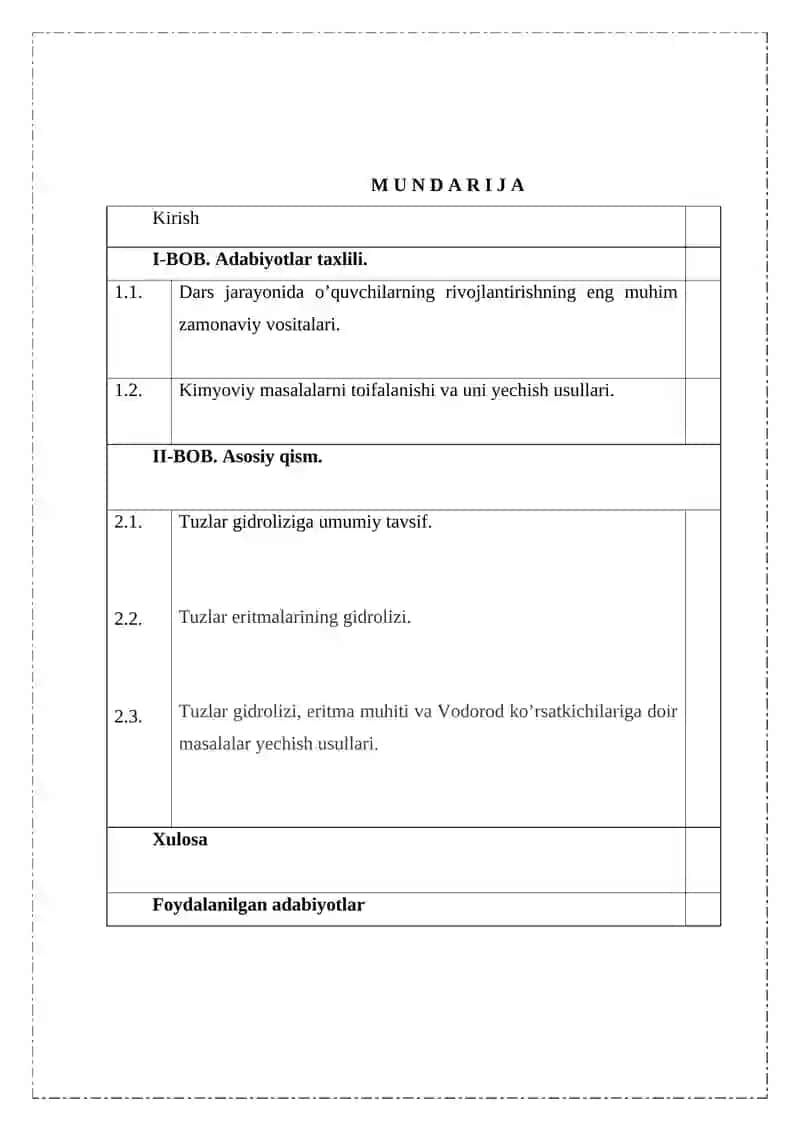 Tuzlar gidroliziga oid masalalar yechish metodikasi 2