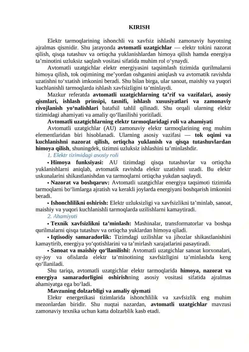 Avtomatli uzatgichlar. 2