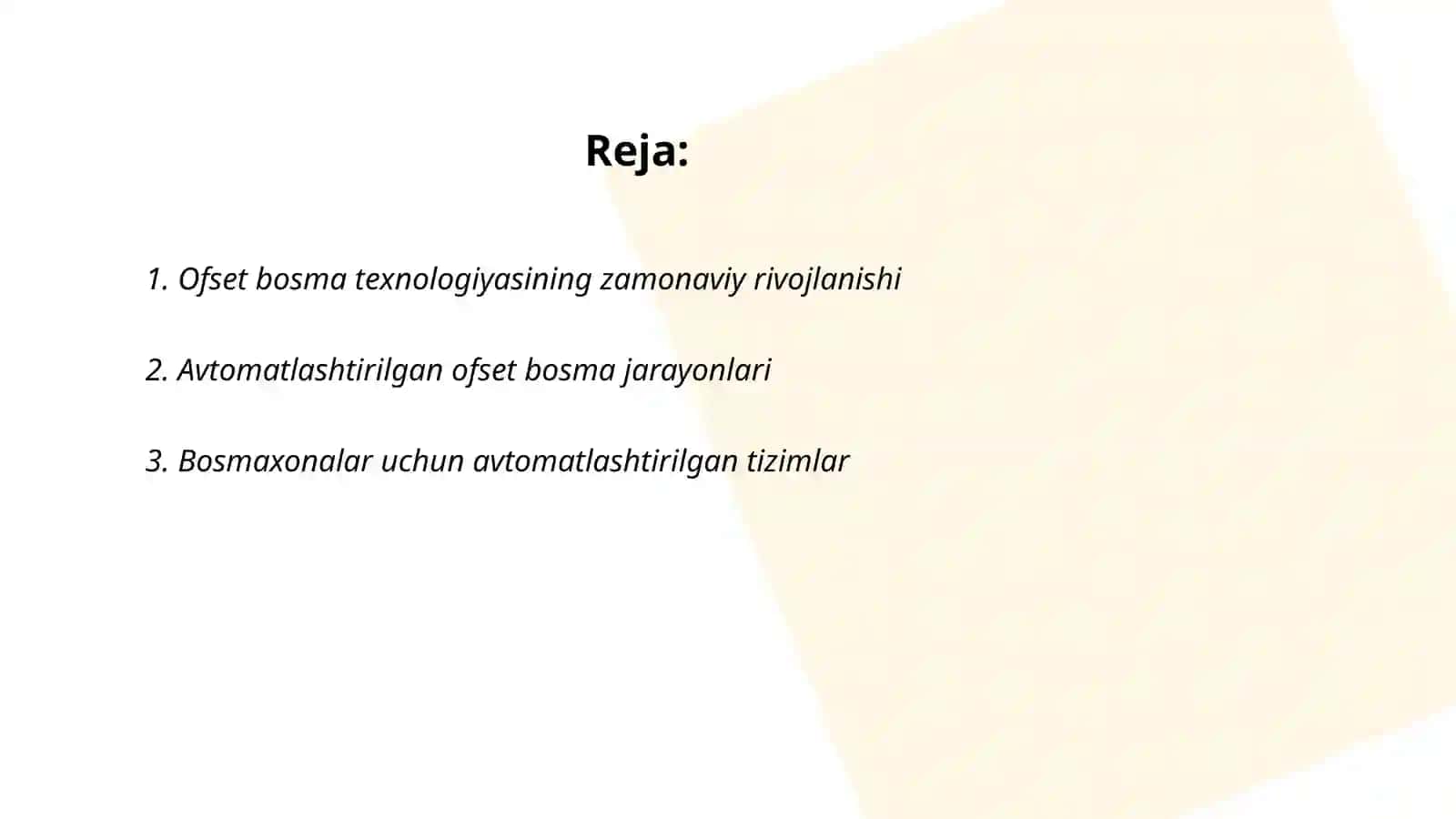 Ofset bosma tayyorlash jarayonlarining avtomatlashtirilishi va zamonaviy texnologiyalardan foydalanish 2