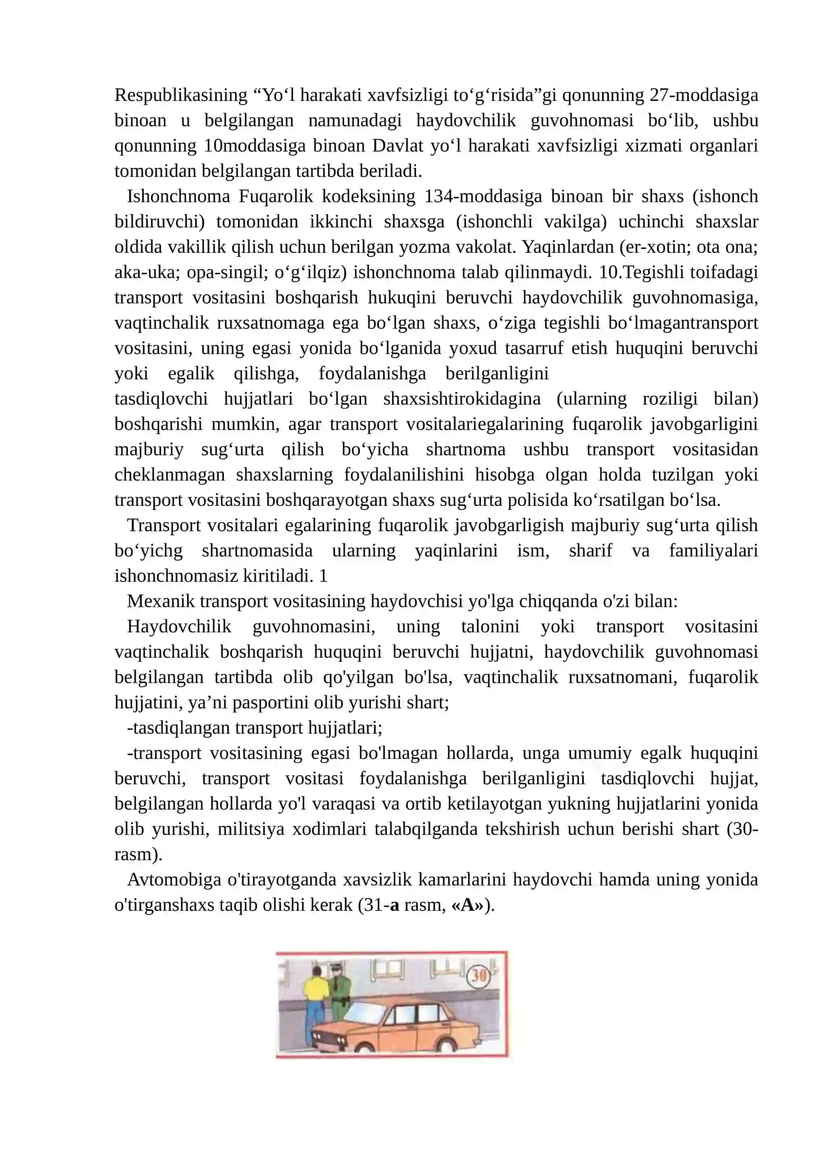 Mexanik transport vositasi haydovchisining yonida olib yurishi 2