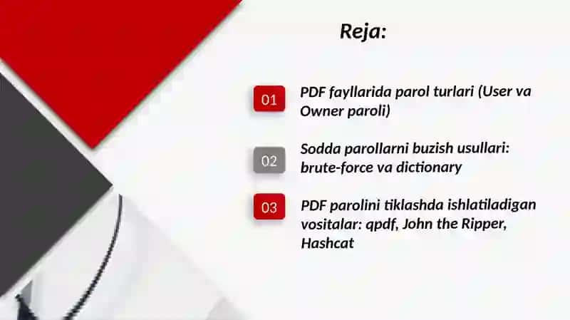 PDF fayllariga qo'yilgan sodda parollarni buzish 2