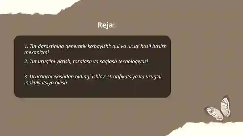 Tut daraxtining generativ va vegetativ koʼpayishi 2