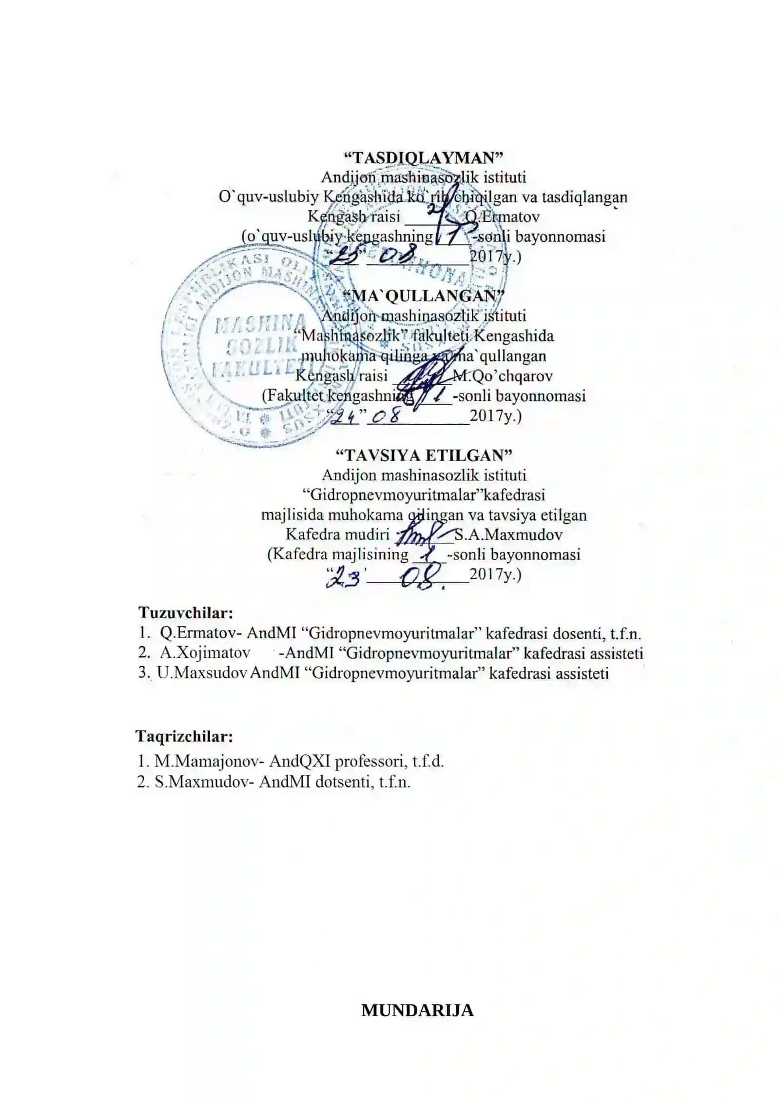Kirish "Gidravlika va gidropnevmoyuritmalar" fani rivojlanish tarixi 2