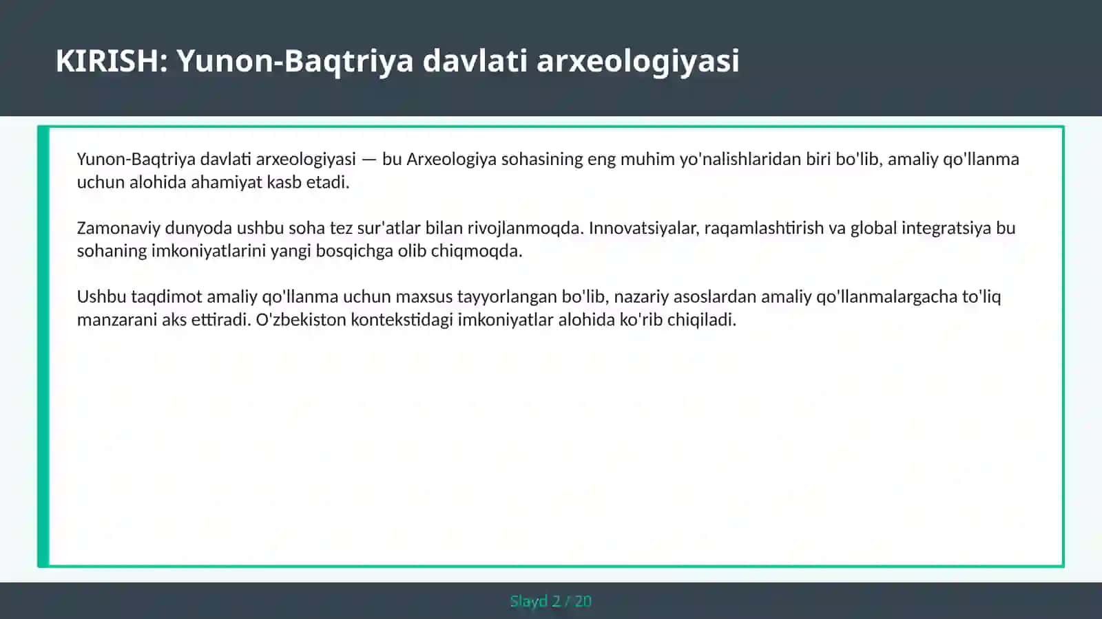 Yunon-Baqtriya Davlati Arxeologiyasi 2