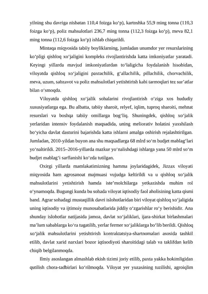 Agroiqtisodiyot tarmoqlari va ixtisoslashuvi 2