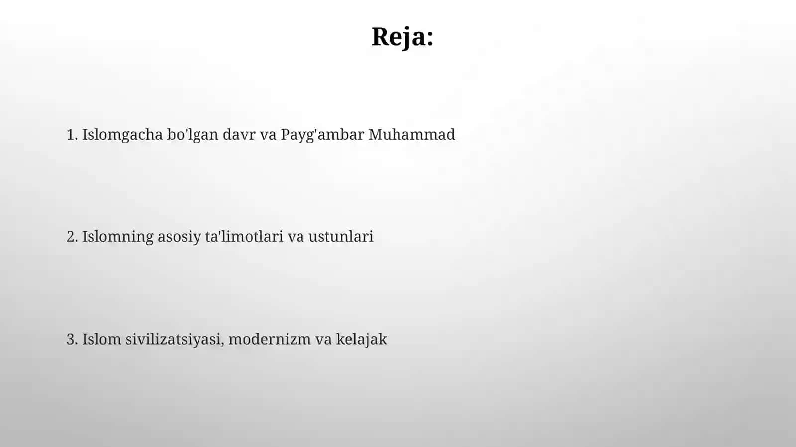 Islom dini tarixi va mohiyati 2