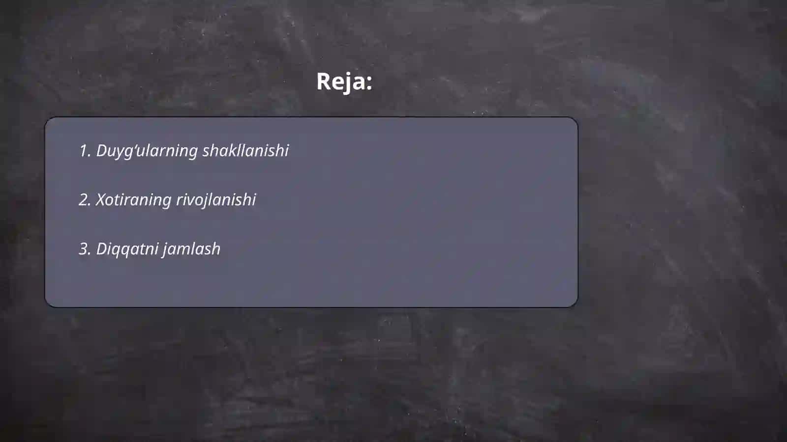 Psixik jarayonlarning vujudga kelishi 2