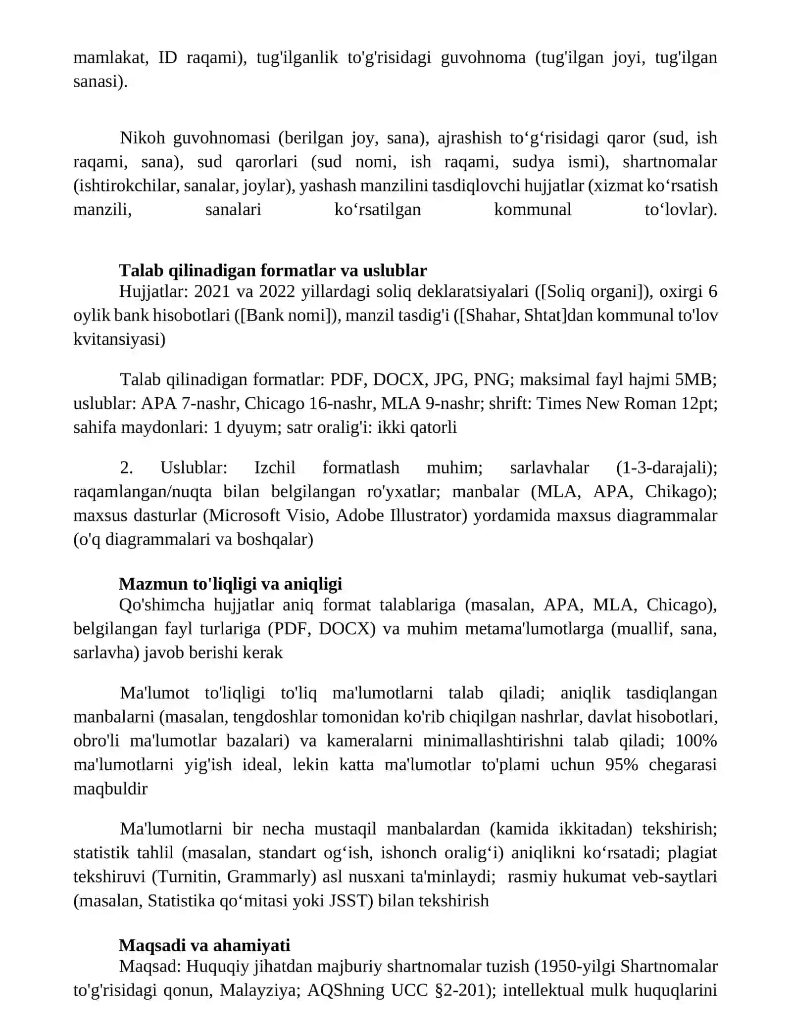 Ish hujjatlari va ularga qo‘yiladigan talablar 2
